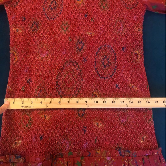 NWT $310 FARM Rio Mystic Night Print Smocked Long Sleeve Dress in Medium! - Picture 12 of 13